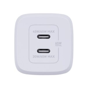 Ładowarka Belkin BoostCharge Pro Dual USB-C PD 3.0 PPS GaN Wall Charger 65W + USB-C to USB-C Cable 2m White