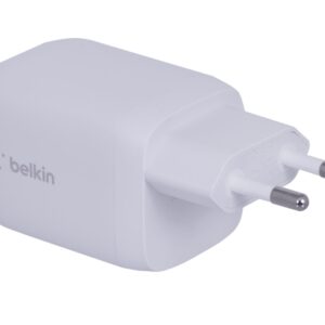 Ładowarka Belkin BoostCharge Pro Dual USB-C PD 3.0 PPS GaN Wall Charger 65W + USB-C to USB-C Cable 2m White
