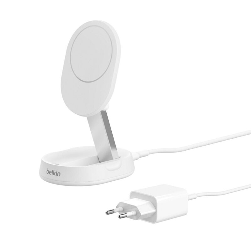 Ładowarka bezprzewodowa Belkin BoostCharge Pro Convertible Magnetic Wireless Charging Stand with Qi2 15W + 20W USB-C Power Supply White
