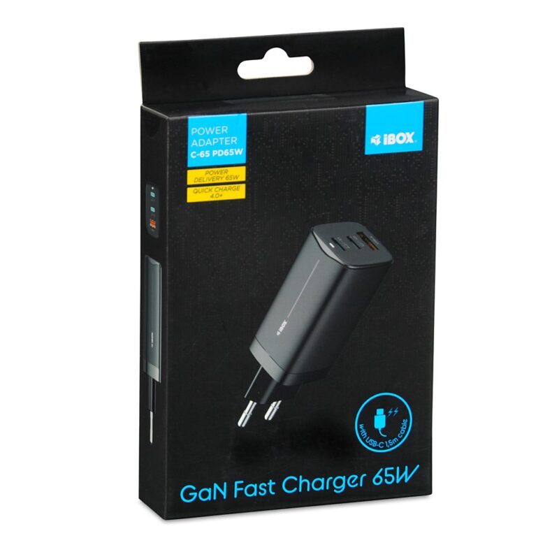 zdjecie-1750757350.jpg i-BOX C-65 GaN PD65W | Ładowarka sieciowa z kablem USB-C