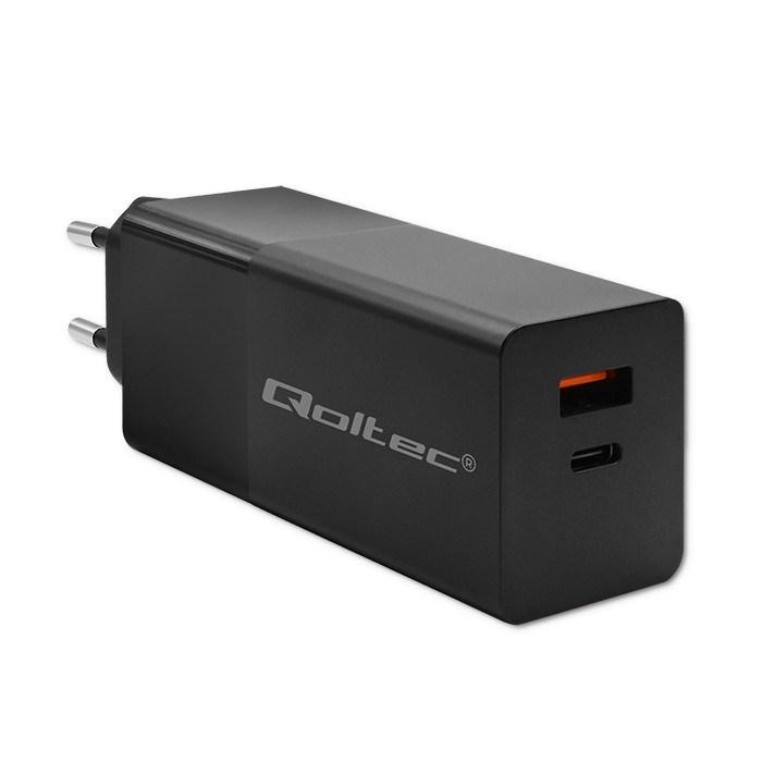 zdjecie-1750757726-1.jpg Qoltec GaN Power Pro | USB-C + USB-A 100 W PD | Czarna