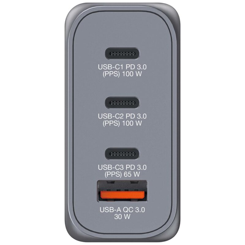 Verbatim GaN GNC-100 | 4-portowa ładowarka 100 W | USB-A & USB-C
