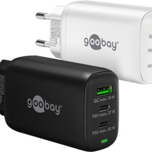 Goobay 65408 ładowarka do urządzeń przenośnych Słuchawki, Laptop, Smartfon, Tablet Biały Prąd przemienny Szybkie ładowanie Wewnętrzna