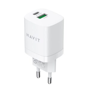Ładowarka Havit USB-A+USB-C UC30 EU (biały)