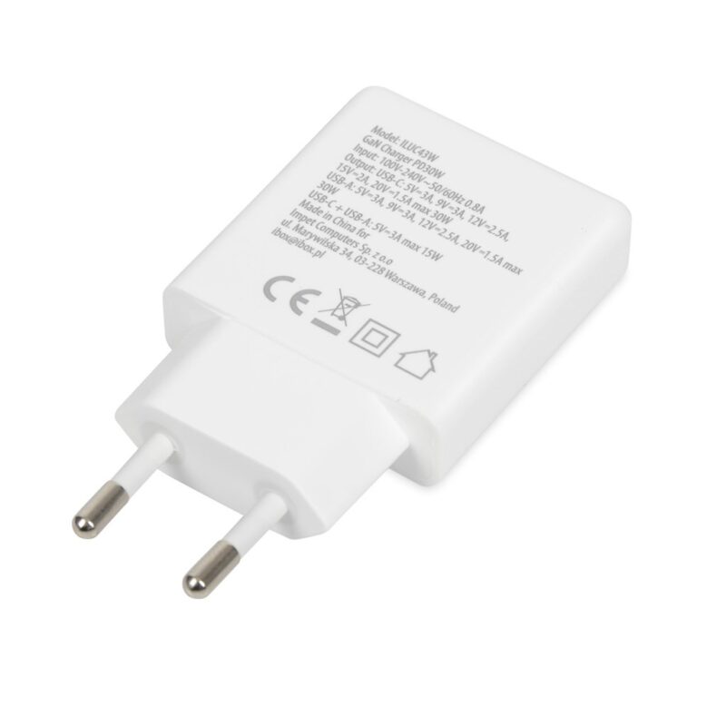 zdjecie-1750757898.jpg IBOX C-43 | GaN PD 30W | Slim USB-A + USB-C