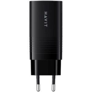 Ładowarka Havit UC20 EU USB-C+USB-C+USB-A (czarny)