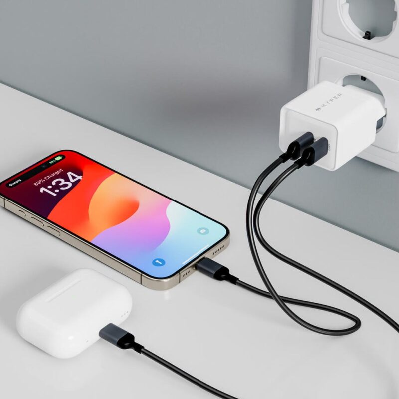 HYPER HJG35EU ładowarka do urządzeń przenośnych Słuchawki, Zestaw słuchawkowy, Smartfon, Oglądaj Biały Prąd przemienny Szybkie ładowanie Wewnętrzna