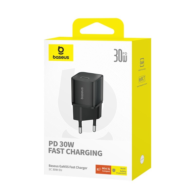 zdjecie-1750758240.jpg Baseus GaN5S 1C 30W EU | Kompaktowa ładowarka USB-C PD | Cluster Black