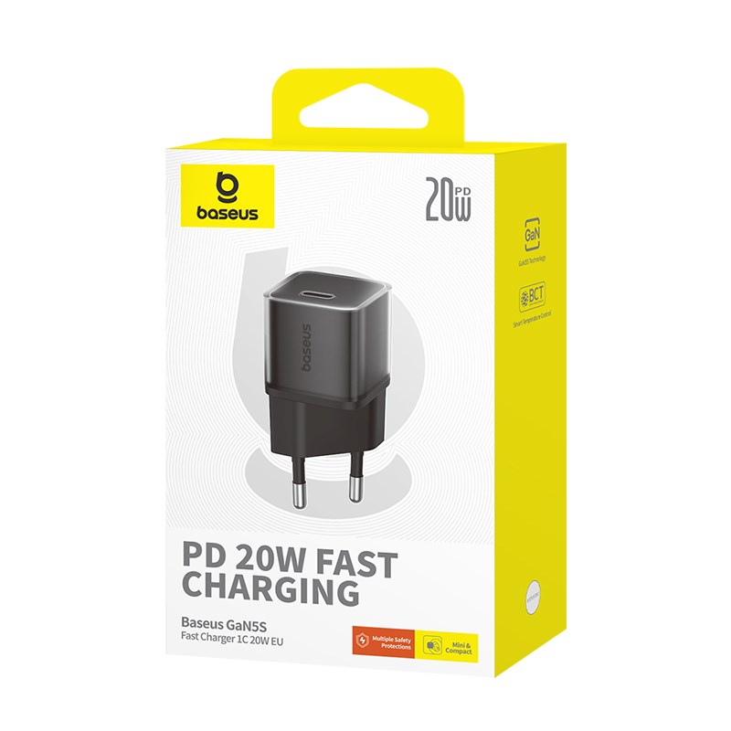 Ładowarka Baseus GaN5S 1C 20W EU (cluster black)