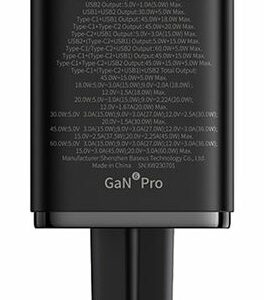 Ładowarka sieciowa Baseus GaN6 Pro FastCharger 2C+2U 65W EU (cluster black)