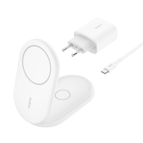 BELKIN ŁADOWARKA MAGSAFE SKŁADANA 2W1 QI2 ZASILACZ BIAŁA