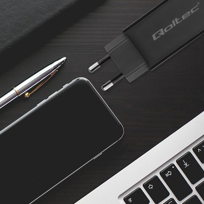 QOLTEC ŁADOWARKA SIECIOWA 65W GAN | 5-20V | 3-3.25A | USB 3.1