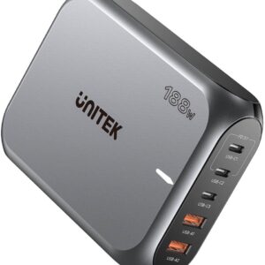 UNITEK ŁADOWARKA SIECIOWA 2X USB-A 3X USB-C GAN PD 3.1 188W