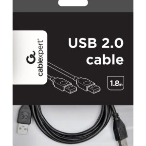 Kabel GEMBIRD CCP-USB2-AMAM-6 (USB 2.0 typu A M - USB 2.0 typu A M; 1,8m; kolor czarny)