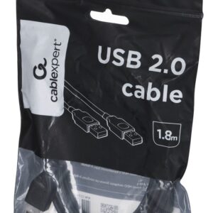 Kabel GEMBIRD CCP-USB2-AMAM-6 (USB 2.0 typu A M - USB 2.0 typu A M; 1,8m; kolor czarny)