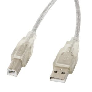 Kabel Lanberg CA-USBA-12CC-0018-TR (USB 2.0 M - USB 2.0 M; 1,8m; kolor przeźroczysty)