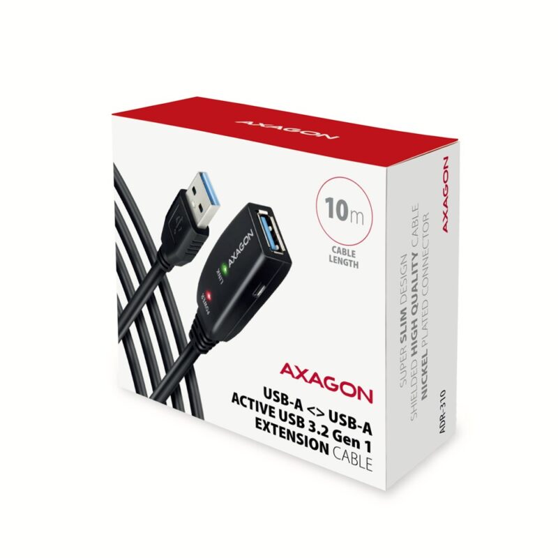 Axagon N ADR-310 USB 3.2 Gen 1 A-M -> A-F aktivni prodlu?ovaci repeater kabel kabel USB USB 3.2 Gen 1 (3.1 Gen 1) 10 m USB A Czarny