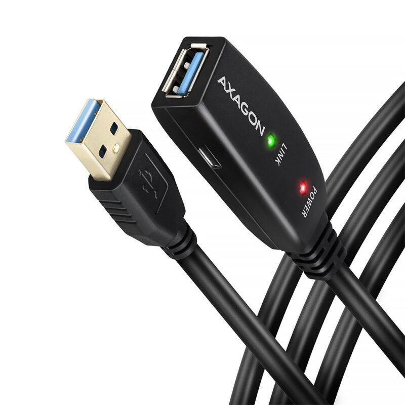 Kabel przedłużacz/repeater Axagon ADR-305 USB 3.2 Gen 1 A-M -> A-F active extension/repeater cable 5m - Kabel - Digital/Daten kabel USB USB 3.2 Gen 1 (3.1 Gen 1) USB A Czarny