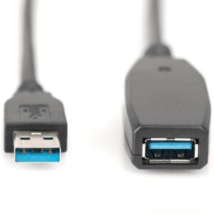 Kabel przedłużający USB 3.0 SuperSpeed 15mTyp USB A/USB A M/Ż aktywny czarny 15m