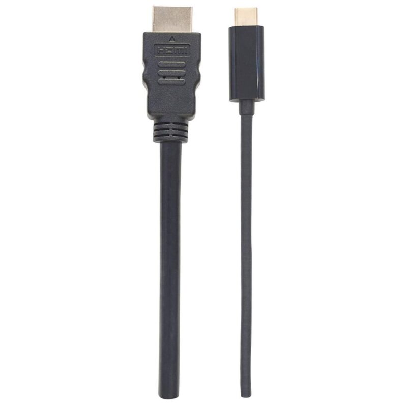 Manhattan 152235 adapter kablowy 1 m USB Type-C HDMI Typu A (Standard) Czarny