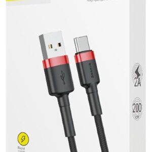 BASEUS KABEL CAFULE 2A 2M (CZERWONO-CZARNY)