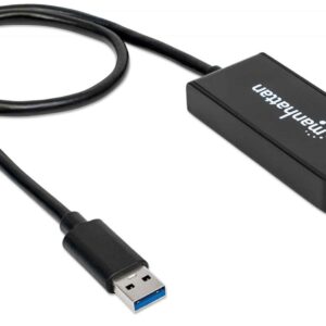 Manhattan 152259 zewnętrzna karta graficzna usb Czarny