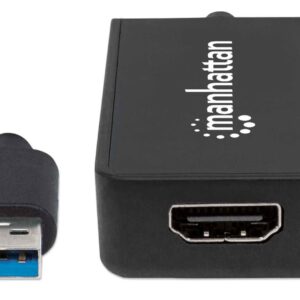Manhattan 152259 zewnętrzna karta graficzna usb Czarny