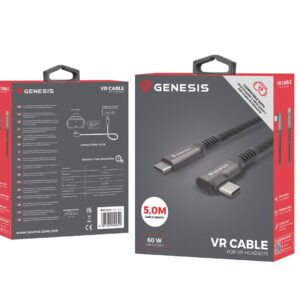 GENESIS NVC-2219 kabel USB USB 3.2 Gen 2 (3.1 Gen 2) 5 m USB C Czarny, Szary