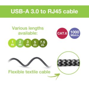 Kabel sieciowy USB-A na Gigabit Ethernet RJ45 1m Techly ICOC U3A-RJ45-010