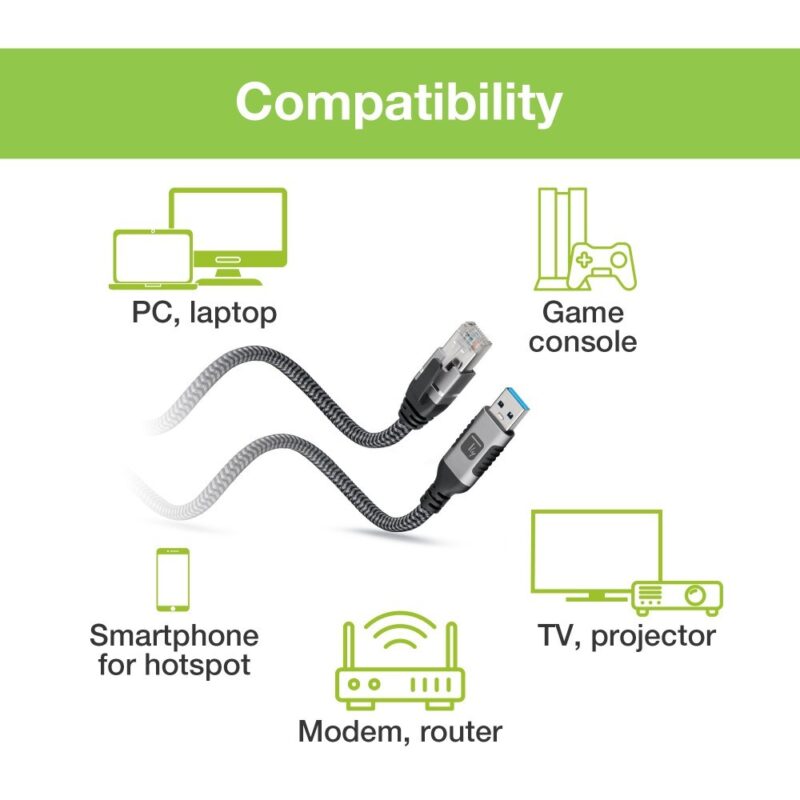 Kabel sieciowy USB-A na Gigabit Ethernet RJ45 1m Techly ICOC U3A-RJ45-010