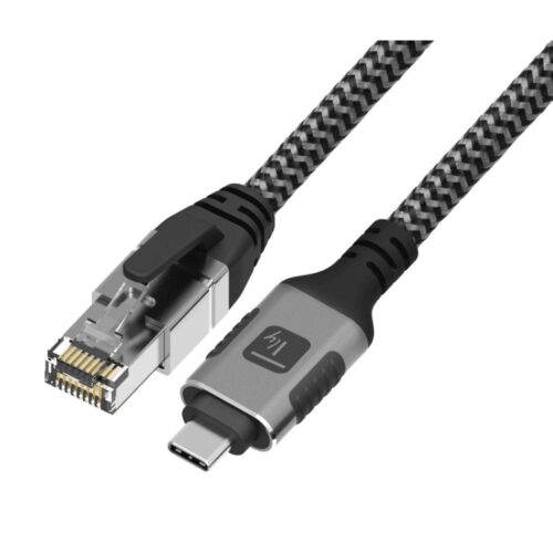 Techly ICOC U3C-RJ45-030 kabel sieciowy Srebrny, Czarny 3 m Cat6 F/UTP (FTP)