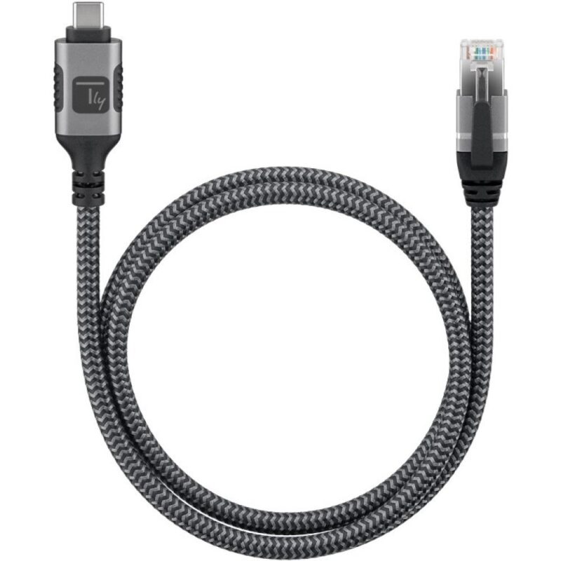 Techly ICOC U3C-RJ45-030 kabel sieciowy Srebrny, Czarny 3 m Cat6 F/UTP (FTP)