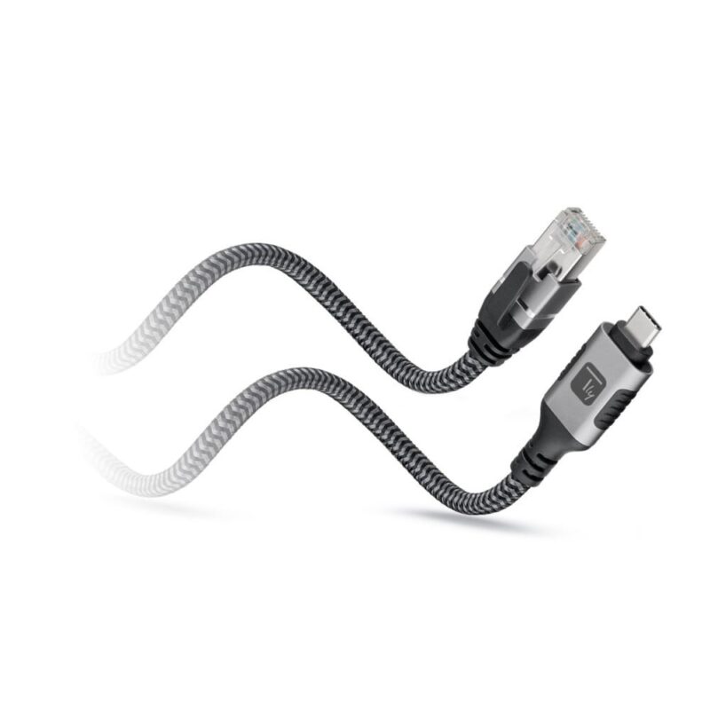 Techly ICOC U3C-RJ45-030 kabel sieciowy Srebrny, Czarny 3 m Cat6 F/UTP (FTP)