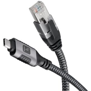 Techly ICOC U3C-RJ45-030 kabel sieciowy Srebrny, Czarny 3 m Cat6 F/UTP (FTP)