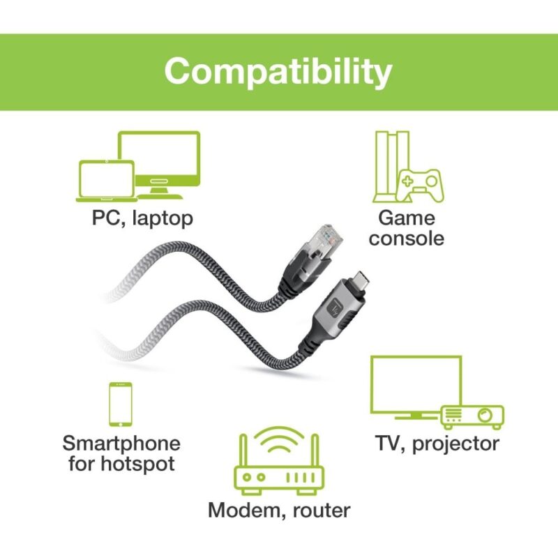 Techly ICOC U3C-RJ45-030 kabel sieciowy Srebrny, Czarny 3 m Cat6 F/UTP (FTP)