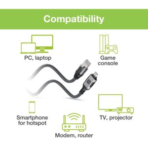 Techly ICOC U3C-RJ45-010 kabel sieciowy Srebrny, Czarny 1 m Cat6 F/UTP (FTP)