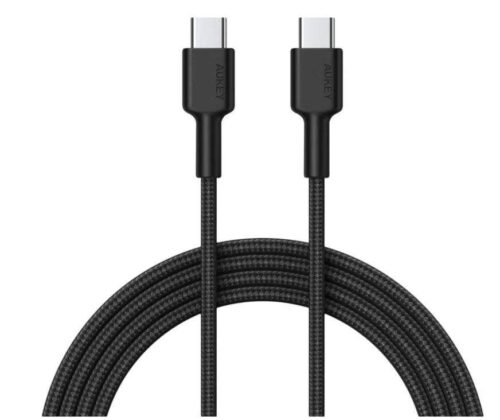AUKEY KABEL USB-C 2.0, QC 18W, OPLOT, 0,9M, CZARNY
