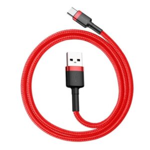 Kabel Baseus Cafule CATKLF-C09 (USB 2.0 - USB typu C ; 2m; kolor czarno-czerwony)