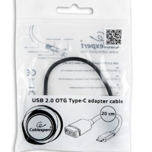 Kabel GEMBIRD A-OTG-CMAF2-01 (USB typu C M - USB 2.0 F; 0,20m; kolor czarny)