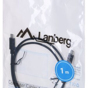Kabel Lanberg CA-CMCM-10CU-0010-BK (USB typu C - USB typu C ; 1m; kolor czarny)