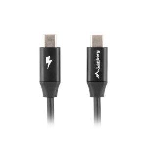 LANBERG KABEL USB-C 2.0 M/M 1M PREMIUM QC 4.0 POWER DELIVERY 60W CZARNY CA-CMCM-40CU-0010-BK
