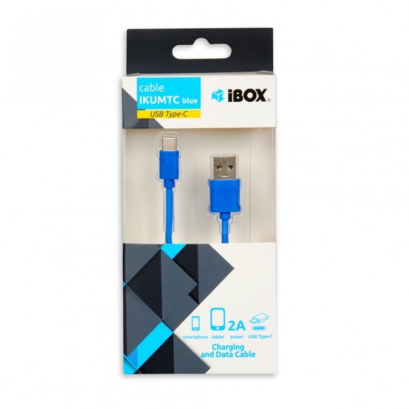 zdjecie-1750867945.jpg IBOX Kabel USB-A do USB-C | 1m | Niebieski | USB 2.0
