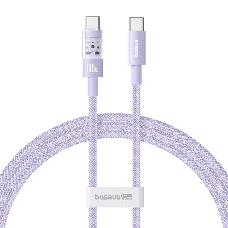 Kabel Baseus Gem Typ C-Typ C 100W 1m (fioletowy)