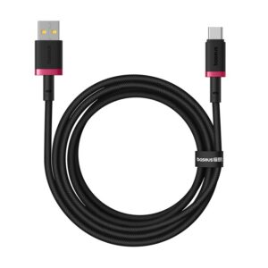 Baseus Dura USB‑A do USB‑C 60 W | Kabel 1 m | Czerwono‑czarny oplot