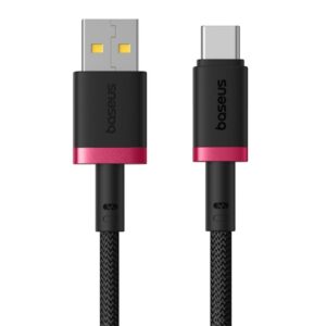 Baseus Dura USB‑A do USB‑C 60 W | Kabel 1 m | Czerwono‑czarny oplot