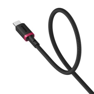 Baseus Dura USB‑A do USB‑C 60 W | Kabel 1 m | Czerwono‑czarny oplot