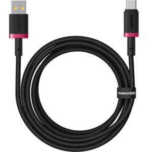 Baseus Dura USB‑A do USB‑C 60 W | Kabel 1 m | Czerwono‑czarny oplot