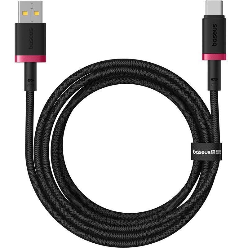 Baseus Dura USB‑A do USB‑C 60 W | Kabel 1 m | Czerwono‑czarny oplot