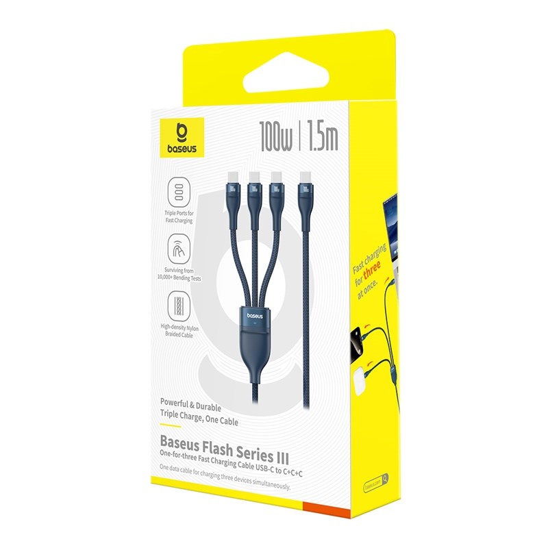 Kabel Baseus Flash Series 3 100W 1,5m (niebieski)