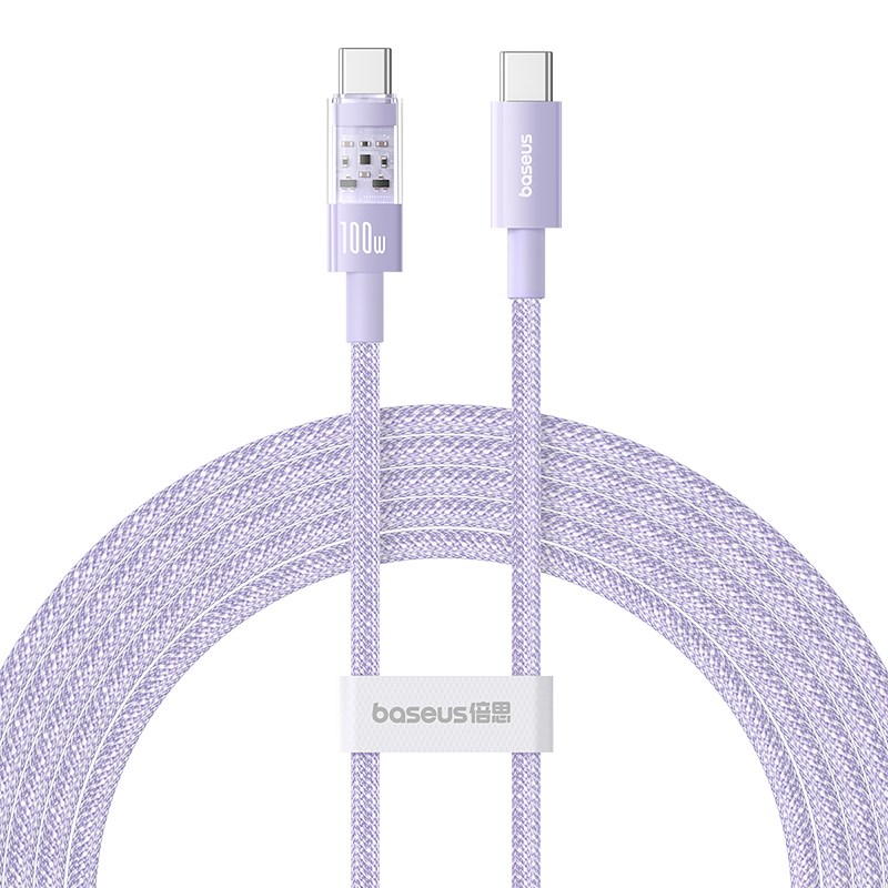 Kabel Baseus Gem Typ C-Typc C 100W 2m (fioletowy)